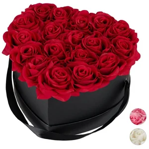Gestecke Schwarze Rosenbox Herz 18 Rosen Rosen, relaxdays, Höhe 13 cm,... günstig