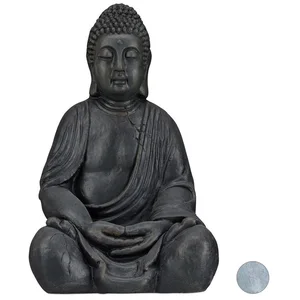 relaxdays Buddhafigur Buddha Figur 50 cm (1 St), Dunkelgrau günstig