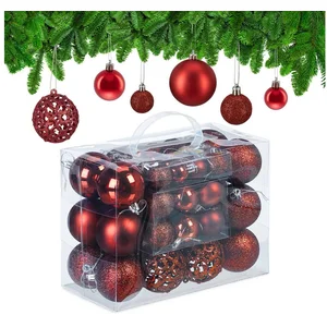 relaxdays Weihnachtsbaumkugel Weihnachtskugeln im 50er Set (50 St), ro...