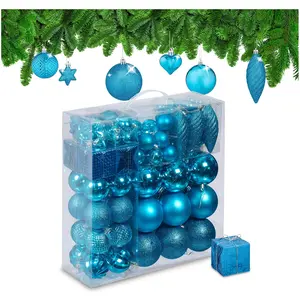 Relaxdays, Christbaumschmuck, 110-tlg. Weihnachtskugeln-Set (110x)