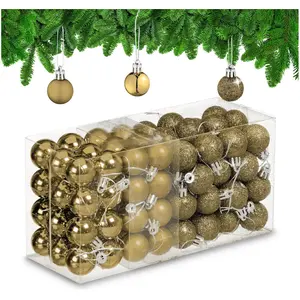 Relaxdays, Christbaumschmuck, Weihnachtskugeln-Set (96x)