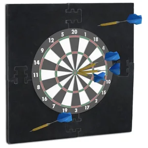 relaxdays Dart-Wandschutz Dartscheibe Schutzring "R6" (4 St), schwarz