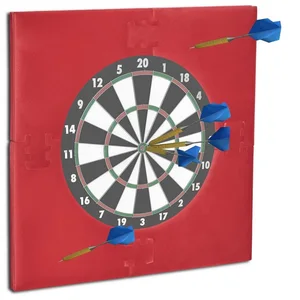relaxdays Dart-Wandschutz Dartscheibe Schutzring "R6" (4 St), Bordeaux