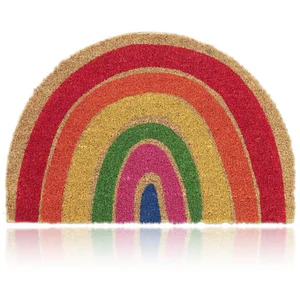 relaxdays Fußmatte Kokos Fußmatte Regenbogen, Halbrund, Höhe: 15 mm günstig