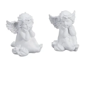 relaxdays Engelfigur Sitzende Grabengel 2er Set (2 St) günstig