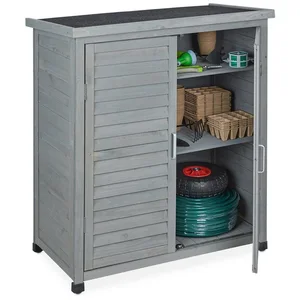 relaxdays Garten-Geräteschrank Grauer Gartenschrank 3 Fächer, BxT: 86.... günstig