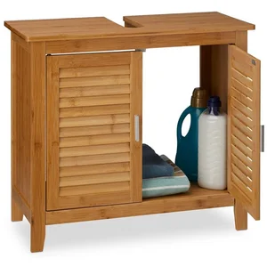 relaxdays Waschbeckenunterschrank LAMELL Bambus (1-St) günstig