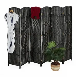 relaxdays Paravent Raumteiler 6-teilig (6 St), schwarz günstig