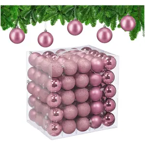 Relaxdays, Christbaumschmuck, - Weihnachtskugeln im 100er Set, Rosa/ S...