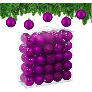 Relaxdays, Christbaumschmuck, - Weihnachtskugeln im 50er Set, Pink/ Si...