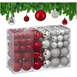 Relaxdays, Christbaumschmuck, Weihnachtskugeln Set (100x)