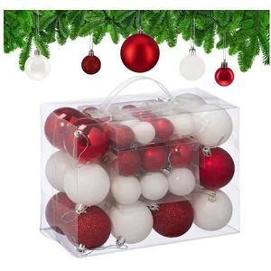 relaxdays Weihnachtsbaumkugel Weihnachtskugeln Set (50 St), 50er Pack