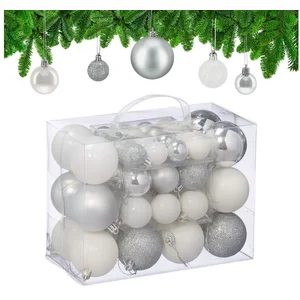 relaxdays Weihnachtsbaumkugel Weihnachtskugeln im Set (50 St), 50er Pa...