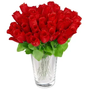 Künstliche Zimmerpflanze Kunstrosen rot 48 Stück Rose, relaxdays, Höhe... günstig