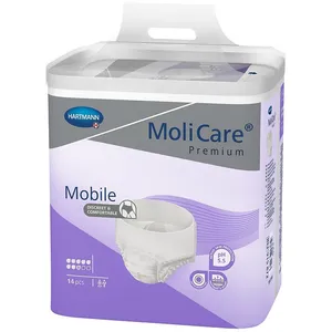 Hartmann MoliCare Premium Mobile 8 Tropfen Gr. L ist eine Einweghose, bei der Einlage und Höschen in einem Produkt vereint sind 14 ct günstig
