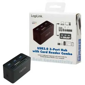 LogiLink Speicherkartenleser, USB 3.0 Hub mit All-in-One Card Reader b...