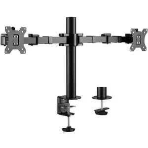 LogiLink 2-Fach Monitorhalterung 17 - 32"Ärmlaenge verstellbar (Tisch, 32", 12 kg), Monitor Halterung, Schwarz günstig