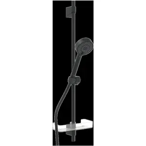 Hansa, Duschbrause, Basicjet Wandstangen-Set 3-strahlig schwarz matt (3 Strahlarten, 18 l/min) günstig