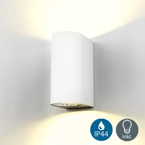 Außenwandleuchte - 9,4W, 800lm, IP44, LED, warmweiß, weiß