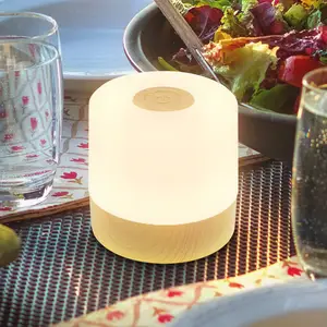 B.K.Licht LED-Akku-Tischleuchte Cita Holzoptik, USB-C, 2.700 K, Dimmer günstig