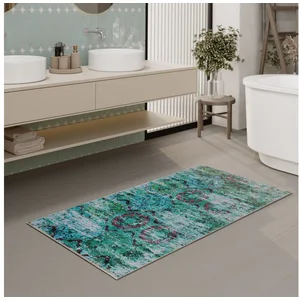 Wecon home Badematte Beach Front, Höhe 0,5 mm, fußbodenheizungsgeeignet, Polyester, rechteckig, Vintage, waschbar, rutschfest, schnell trocknend, robust, Badteppich günstig