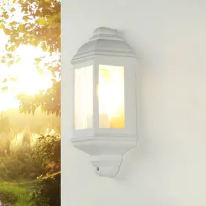 Licht-Erlebnisse LIVORNO Maritime Außenlampe Wand Aluminium in Weiß Gl...