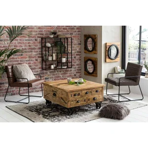 Mobel SIT Couchtisch Rustic Couchtischtruhe aus Mangoholz mit Rollen &... günstig