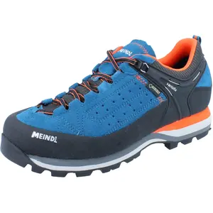 MEINDL Literock GTX Herren Wanderschuhe blau orange Leder - Größe: UK 7,5