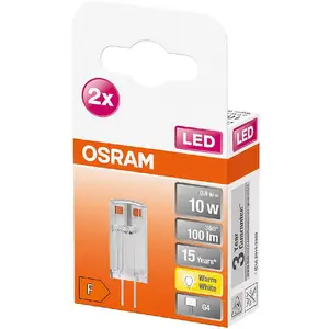 OSRAM HOMELIGHTING 4058075449770 LED (monochrome) EEC F (A - G) G4 Bulb shape 0.9 W = 10 W Warm white (Ø x H) 12 mm x 33 mm 2 pc(s) günstig