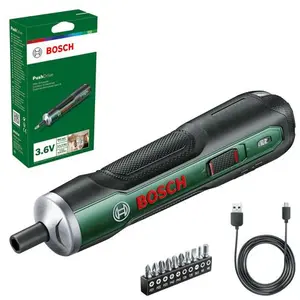 Akku-Schrauber PushDrive, 10x Standard-Schrauberbits