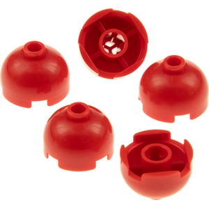 5x Lego Stein rund 2x2x1 rot Dome Kuppel Kappe mit Achs Halterung 4216...