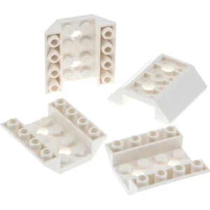 4x Lego Dach Stein 45° 4x4x1 weiß negativ schräg Rumpf 2 Löcher 465897...