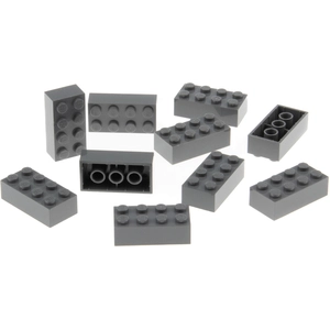 10x Lego Bau Stein 2x4x1 neu-dunkel grau Basic Star Wars 4211085 15589...