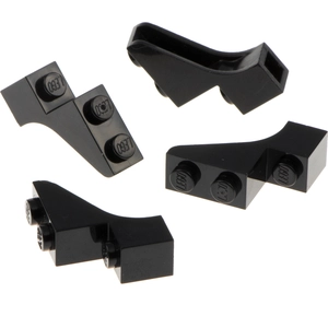 4x Lego Bogenstein 1x3x2 schwarz Bogen Brücke Burg Tor 4581280 88292