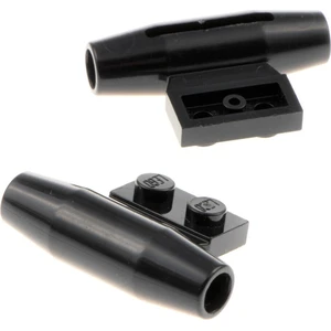 2x Lego Turbine 1x2 schwarz Antrieb Triebwerk Düse Schlitz und Achs Ha...
