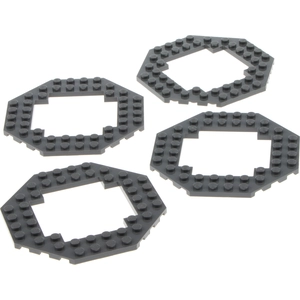 4x Lego Bau Platte Achteck 10x10 neu-dunkel grau Octagon 4296512 29159...