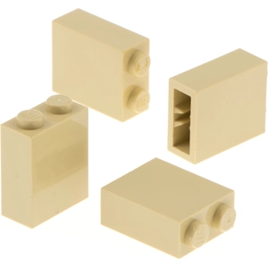 4x Lego Bau Stein 1x2x2 beige innen Achsen Halter Harry Potter 3245b