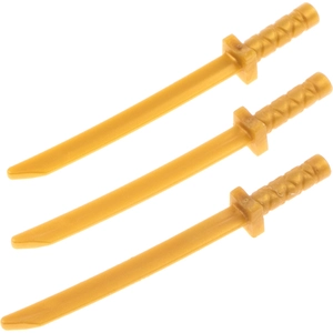 3x Lego Figuren Waffe Ninja Samurai Schwert Katana perl gold 6116596 2...
