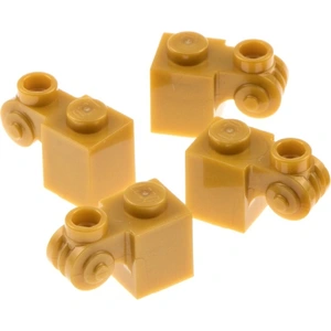 4x Lego Stein modifiziert 1x2x1 perl gold Stuck Schnecke Ornament 6112...