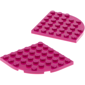 2x Lego Bau Platte Ecke rund 6x6 magenta pink 41368 41685 6071173 6003