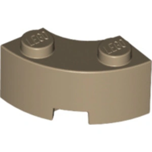 4x Lego Brunnen Stein 2x2x1 dunkel beige gebogen Makkaroni rund Ecke 3...