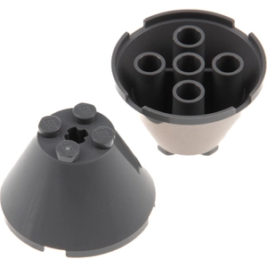 2x Lego Kegel Stein 4x4x2 neu-dunkel grau Achs Loch Zylinder Harry Pot...