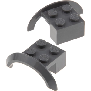 2x Lego Radkasten 4x2 1/2 x1 neu-dunkel grau Kotflügel Schutzblech Rad...
