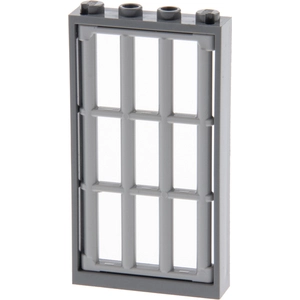 1x Lego Fenster Rahmen 1x4x6 neu-dunkel grau Gitter neu-hell grau 9258...