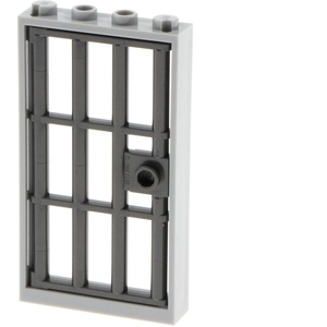 1x Lego Tür Rahmen 1x4x6 neu-hell grau Gitter dunkel perl grau 60621 6...