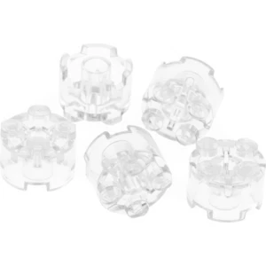 5x Lego Bau Stein rund 2x2x1 transparent weiß Achsen Loch 6116 6143 39...