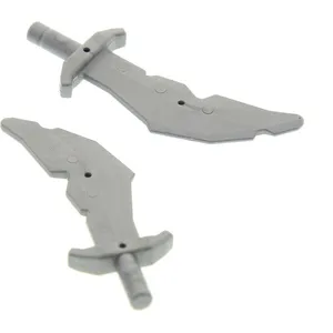 2x Lego Figuren Waffe Säbel flat silber grau Schwert Kerben 4611882 60...