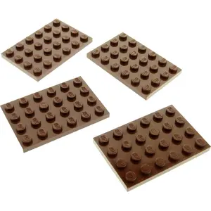 4x Lego Bau Platte 4x6 rot braun Basic Grundplatte Star Wars 75059 427...
