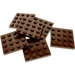 6x Lego Bau Platte 4x4 rot braun Grundplatte Basic Harry Potter 422586...