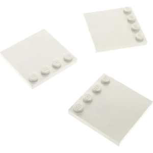 3x Lego Fliese modifiziert 4x4 weiß Noppen am Rand Platte Star Wars 61...